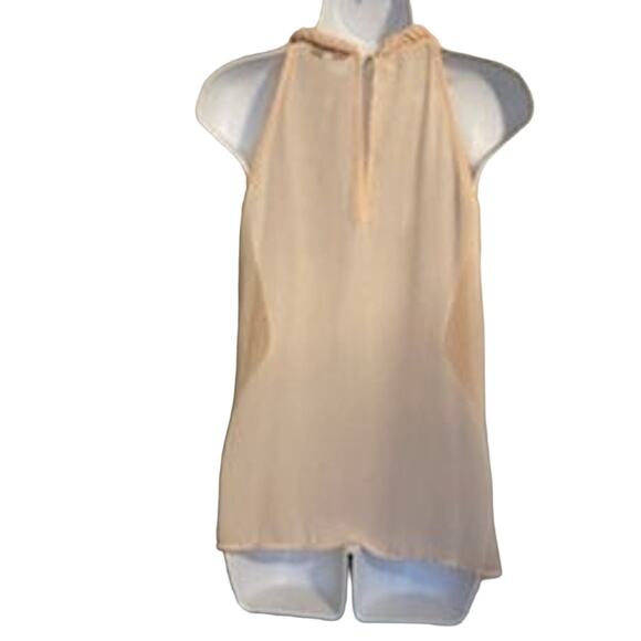 Faisca Size S Pink Braided Neckline with Cut Outs Sleeveless Blouse - Picture 2 of 8